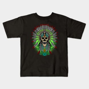 Native american head skull Kids T-Shirt